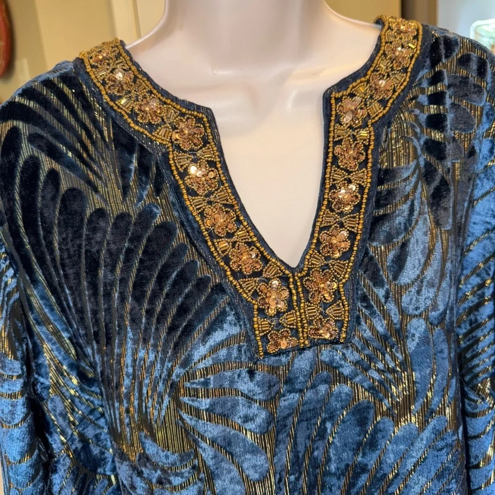 Soft Surroundings Adrienne Embroidered Velvet Tunic - Picture 3 of 11